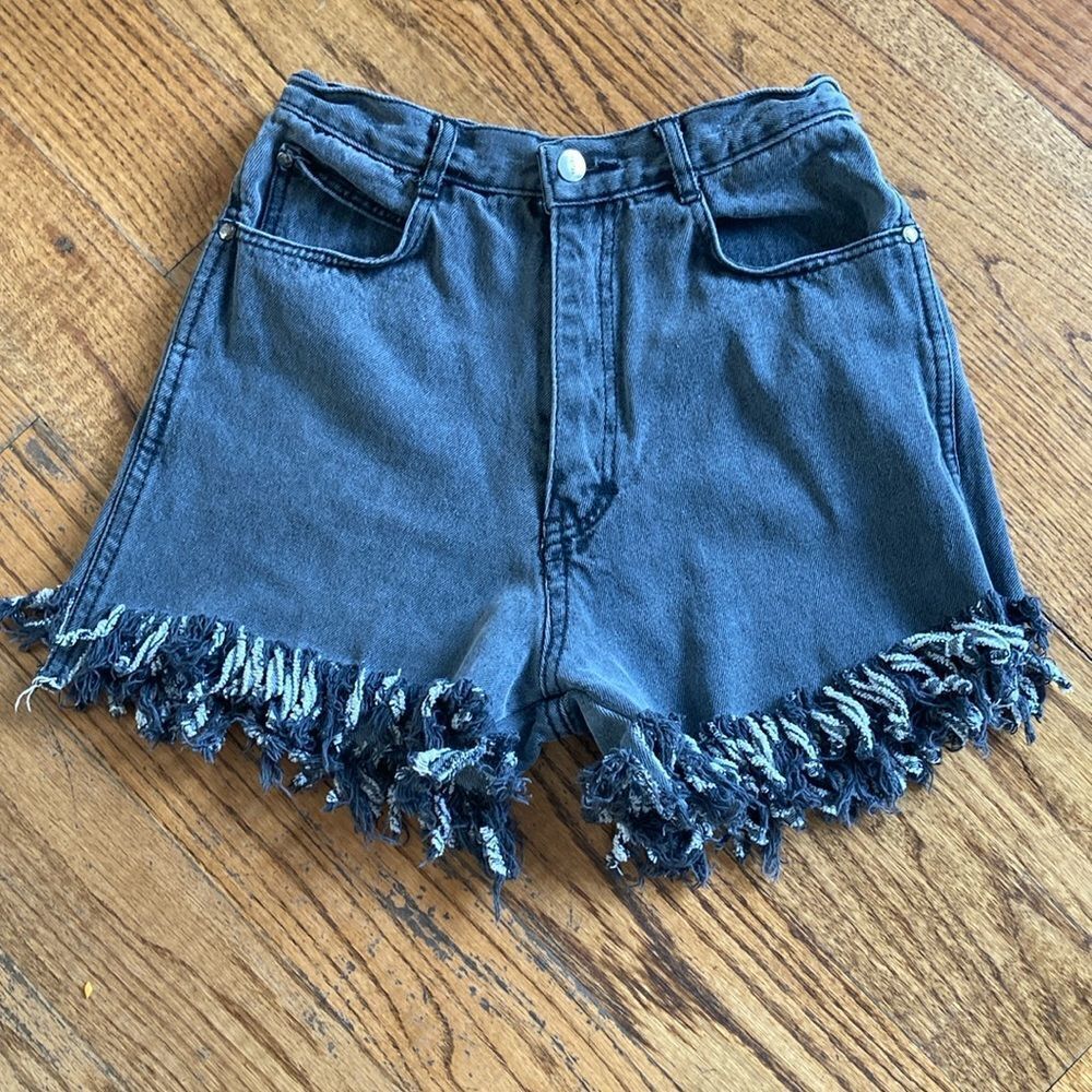 Vintage Gitano High Waist 12” Rise 100% Cotton Wash Black Shorts Size 8